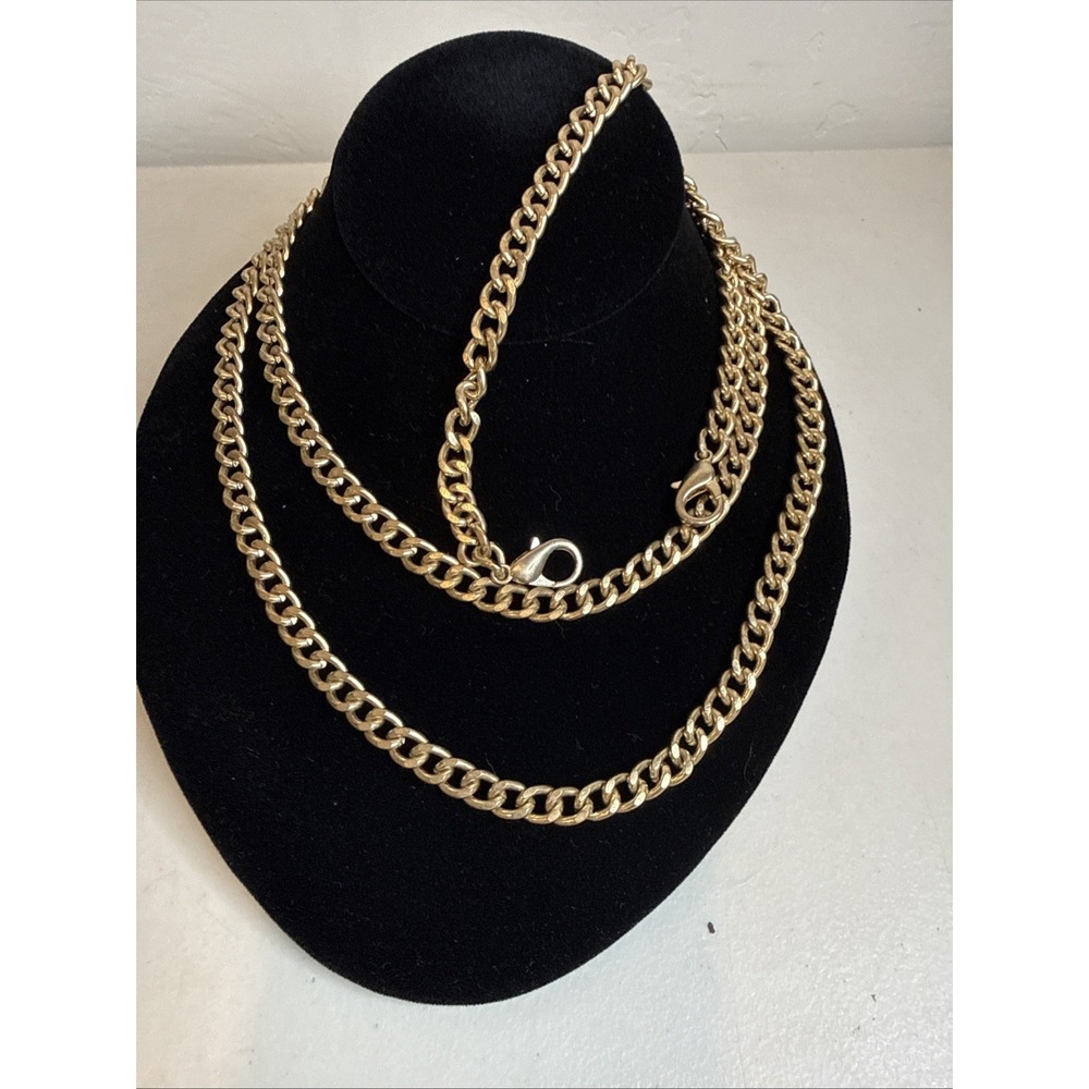 Mens Gold Tone Heavy Curb Chain Link Wallet Pant Jeans Chain Streetwear Biker 45